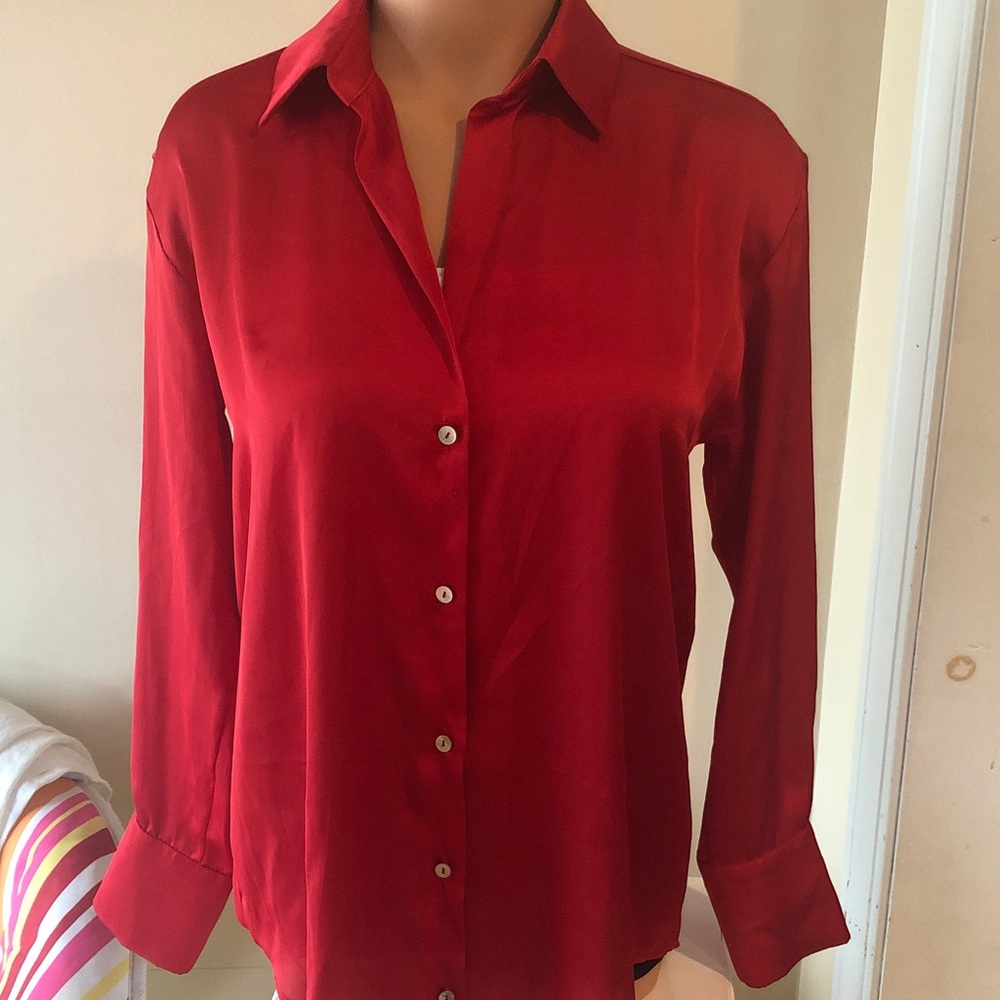 Zara Vibrant Red Button-Down Shirt